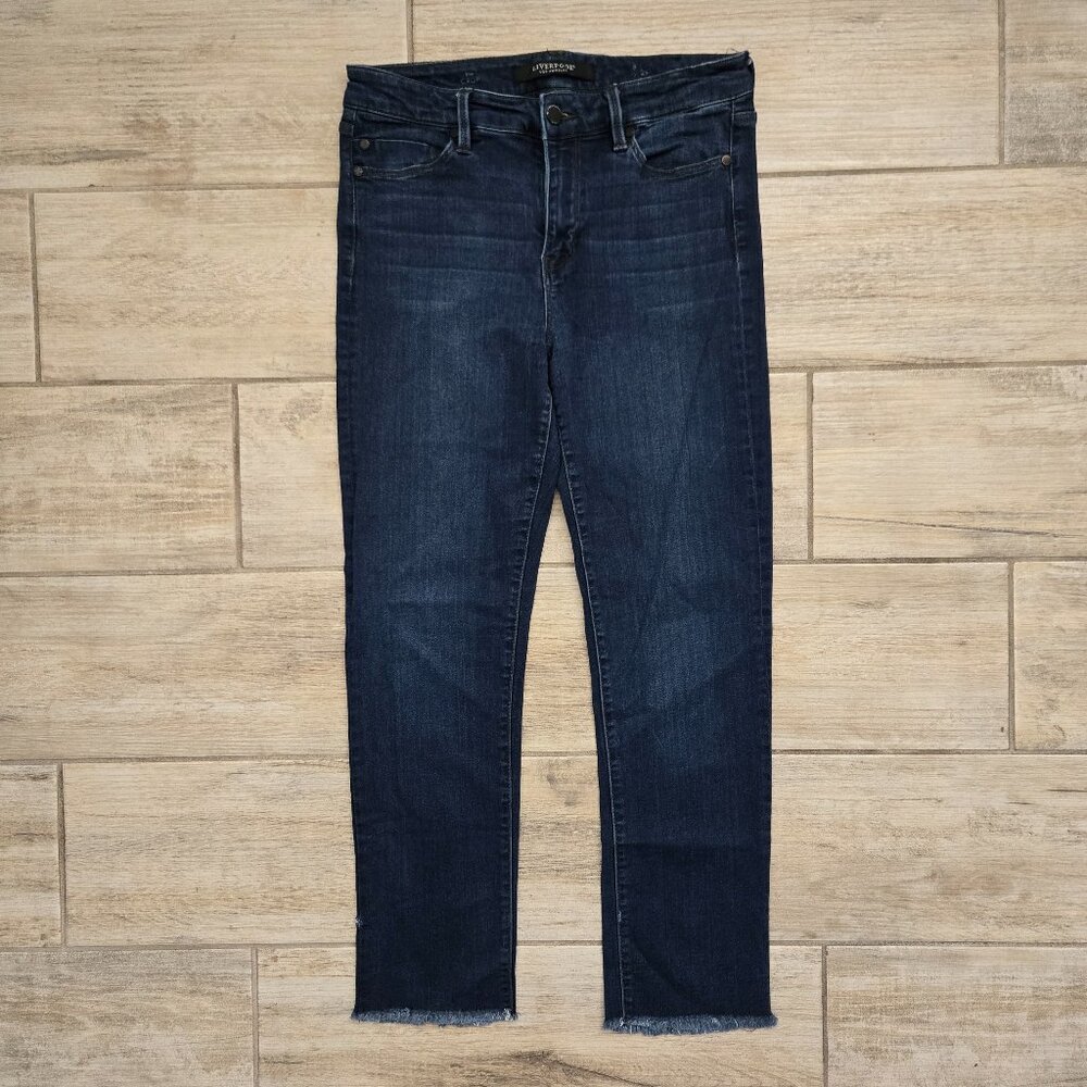 Liverpool The Crop Skinny Jeans Women's High Rise Super Stretchy Raw Hem 8/29